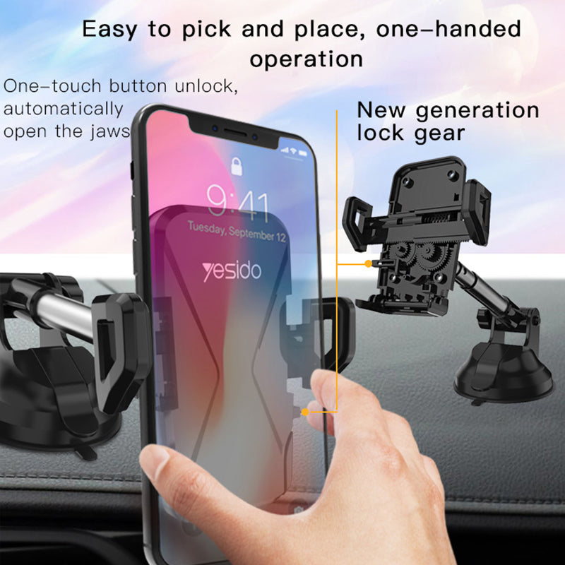 YESIDO C40 Univerzální držák na telefon do auta s automatickým klipem pro 4-7palcové telefony YESIDO C40 Univerzální držák na telefon do auta s automatickým klipem pro 4-7palcové telefony
